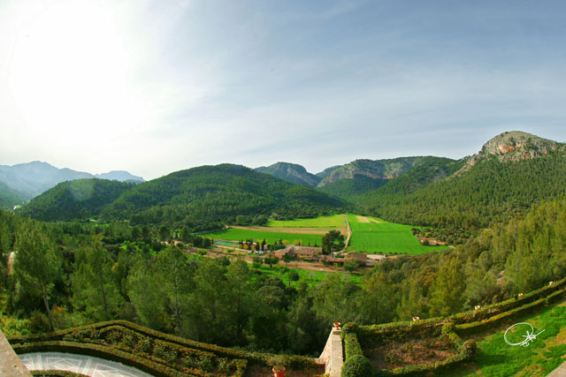 View of the stables and the landscape from Marieta’s Palace.
