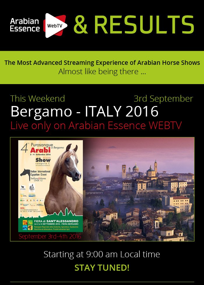 ARABIAN ESSENCE - BERGAMO 2016 - Live this weekend!